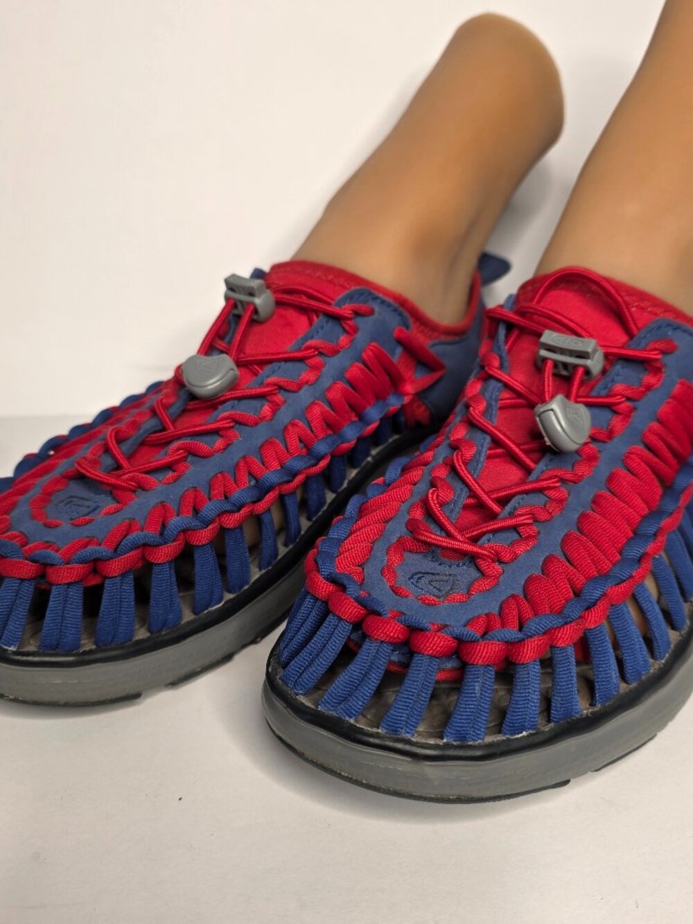 Keen Women's Uneek O2 Cord Sandal In Team Blue / True Red, Size 7M